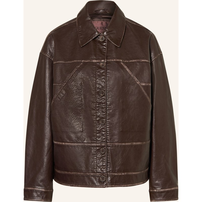 Guess Jacke Denise Tokyo In Lederoptik braun