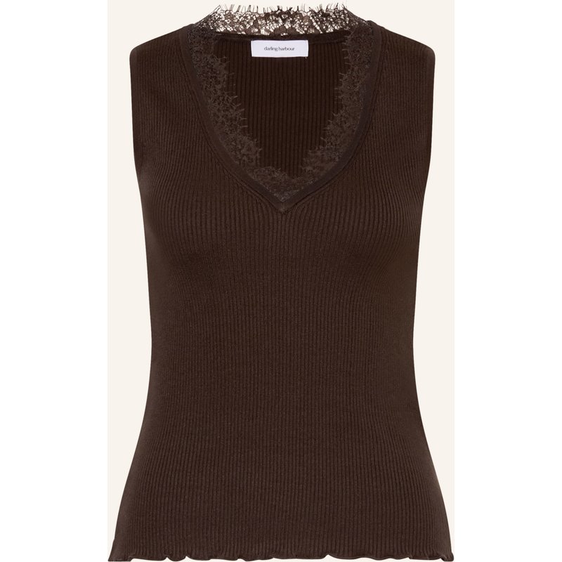 Darling Harbour Stricktop Mit Spitze braun