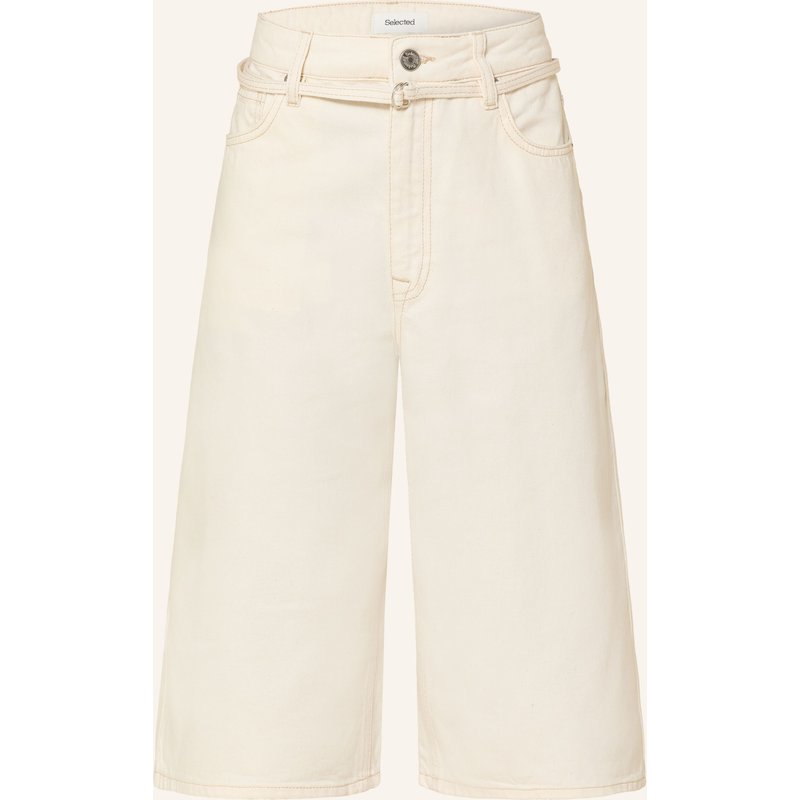 Selected Jeans-Bermudas weiss