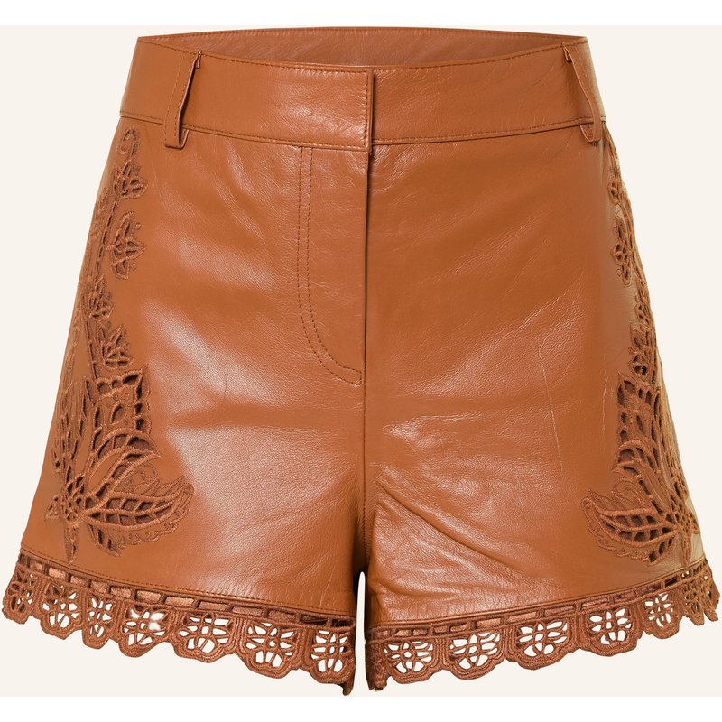 Farm Rio Ledershorts Richilieu Mit Spitze braun