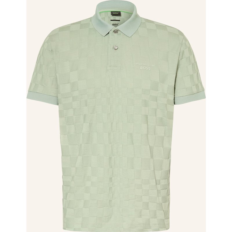 Boss Strick-Poloshirt Spirit gruen