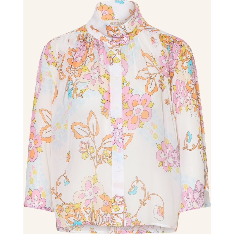 Herzens Seidenbluse Mit 3/4-Arm rosa