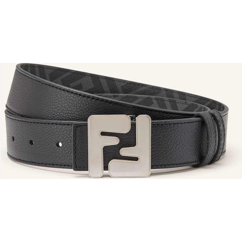 Fendi Ledergürtel Ff Squared Zum Wenden schwarz
