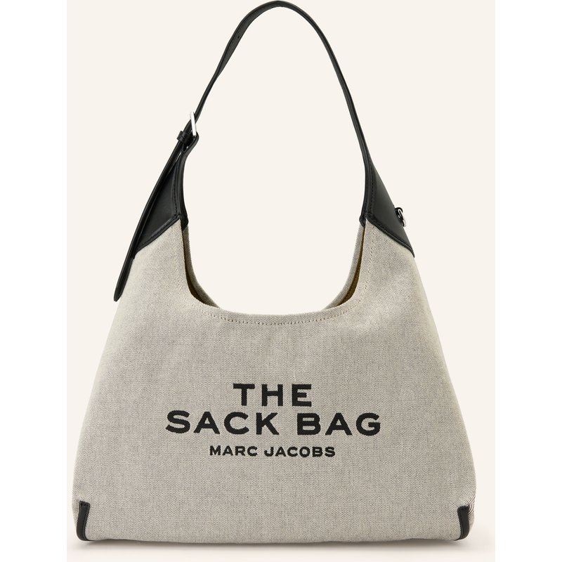 Marc Jacobs Schultertasche The Leather-Trim Canvas Belted Sack Bag schwarz