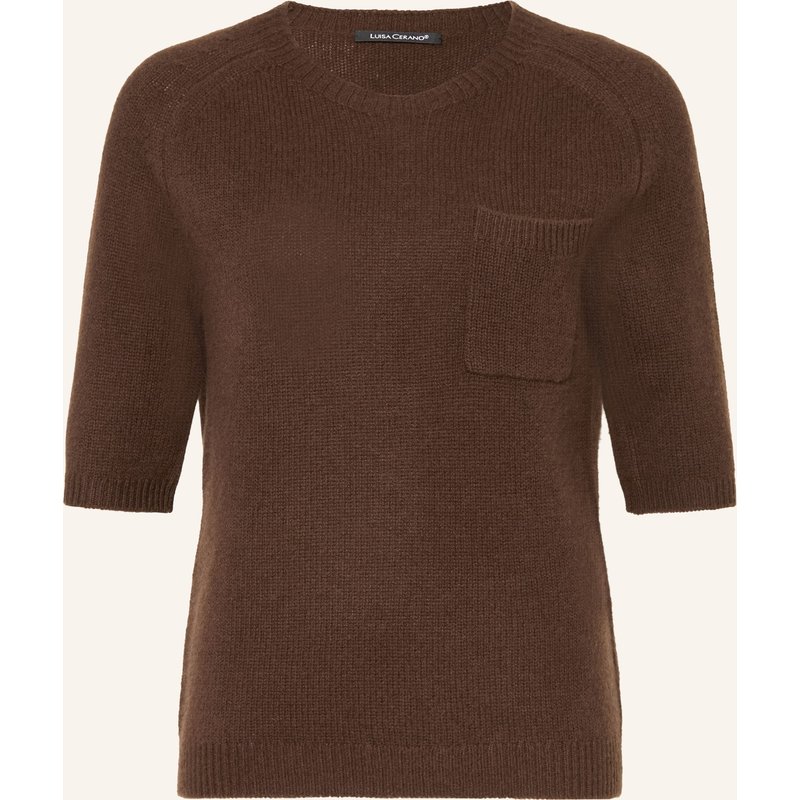 Luisa Cerano Strickshirt Mit 3/4-Arm braun