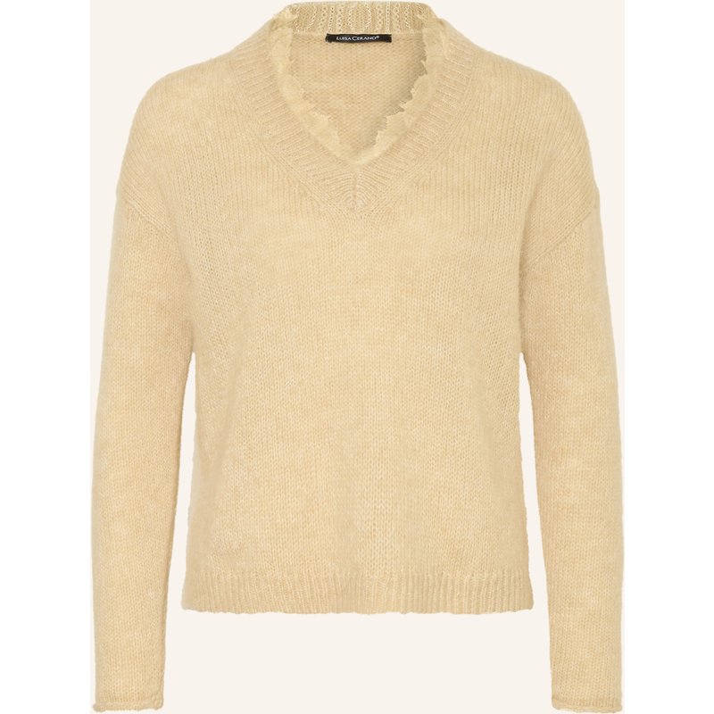 Luisa Cerano Pullover Mit Spitze Und Mit Alpaka gelb