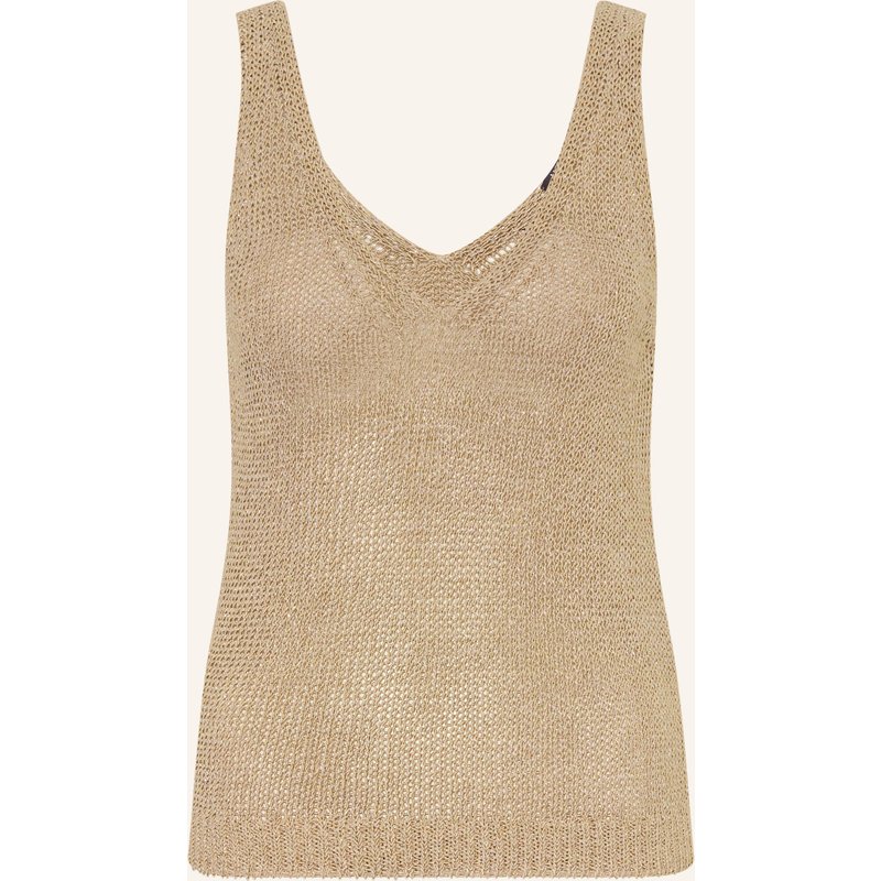 Luisa Cerano Stricktop Aus Leinen Mit Glitzergarn gruen