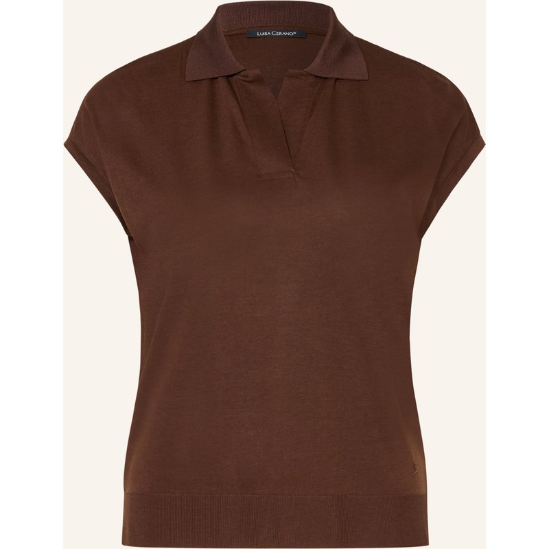Luisa Cerano Jersey-Poloshirt braun