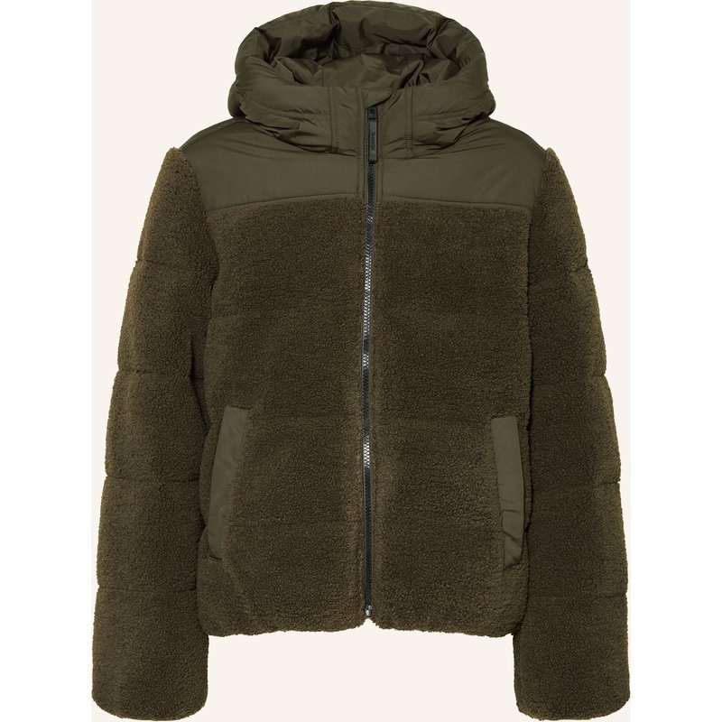 Garcia Teddyfell-Jacke Im Materialmix gruen
