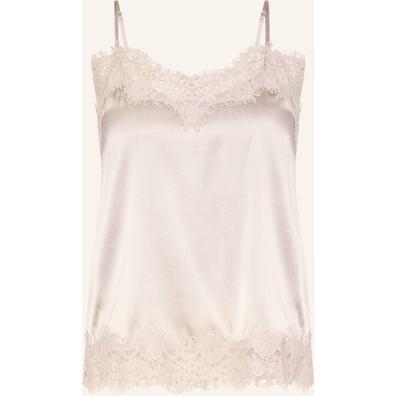 Darling Harbour Seidentop Aus Satin Mit Spitze beige