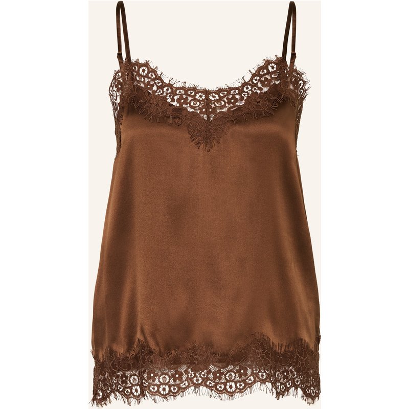 Darling Harbour Seidentop Aus Satin Mit Spitze braun