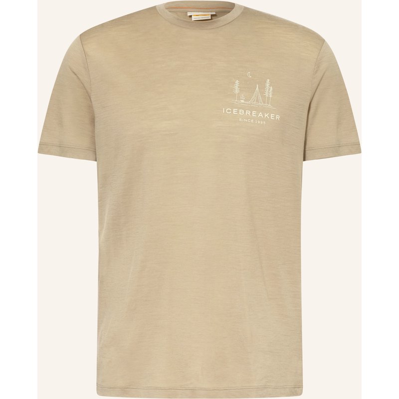 Icebreaker Funktionsshirt Merino 150 Tech Lite Peaceful Pass Aus Merinowolle beige