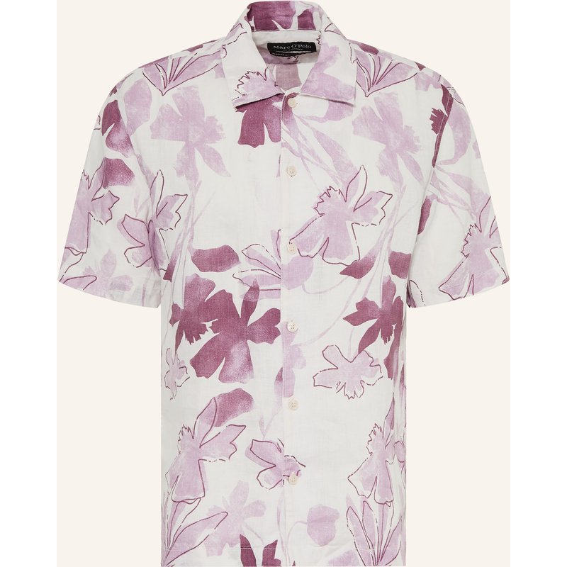Marc O'polo Kurzarm-Hemd Regular Fit Aus Leinen rosa