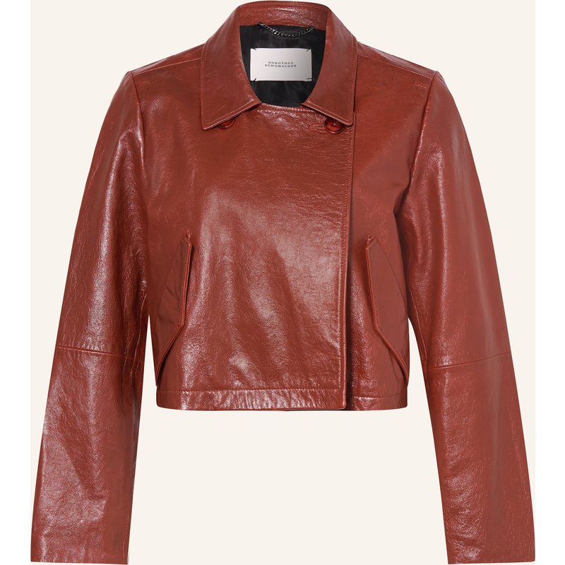 Dorothee Schumacher Lederjacke Broken Shine rot