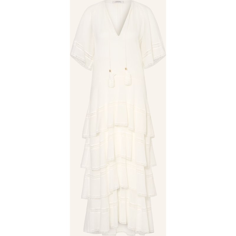 Dorothee Schumacher Kleid Dreamful Volumes Mit Volants Und Spitze weiss