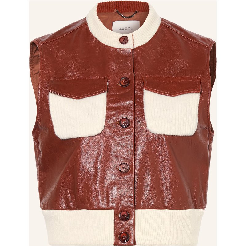 Dorothee Schumacher Lederweste It's A Match Im Materialmix rot