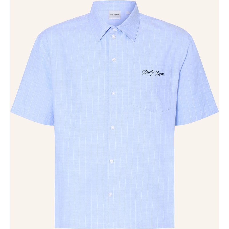 Daily Paper Kurzarm-Hemd Script Boxy Fit blau