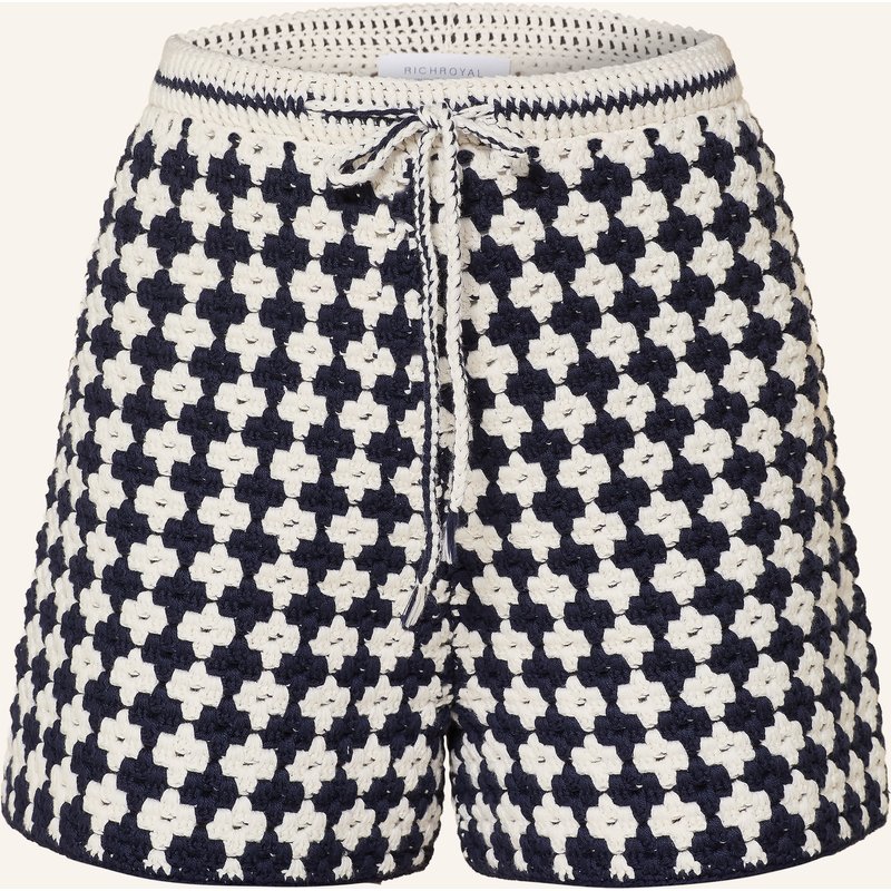 Rich & Royal Häkelshorts blau
