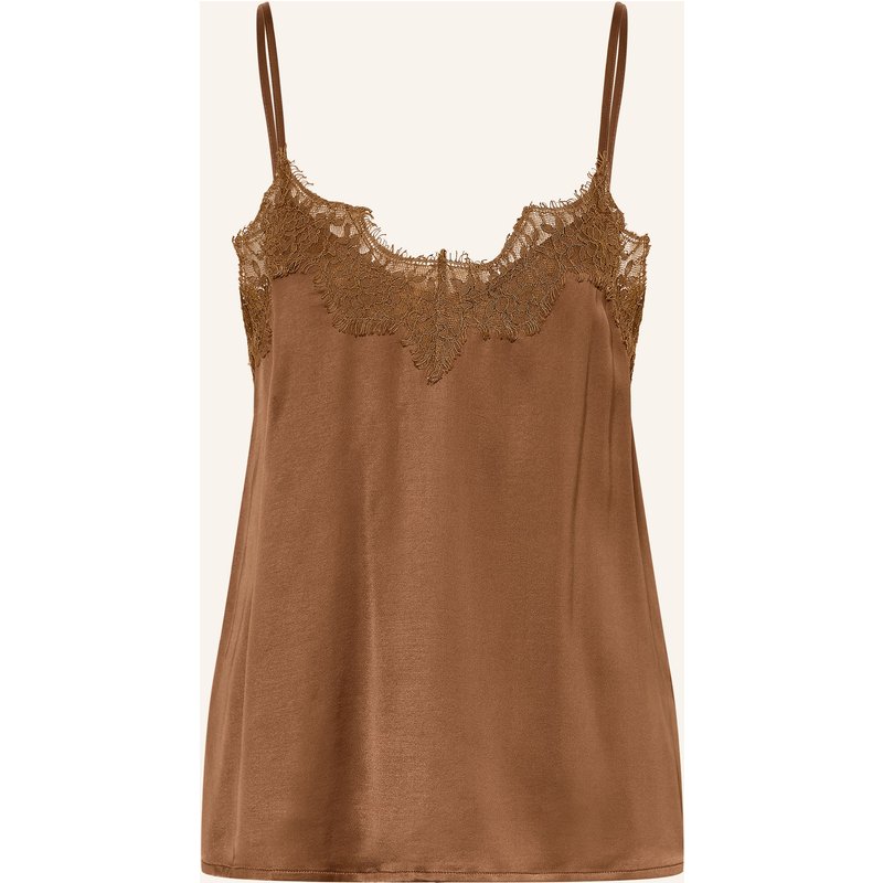 Rich & Royal Satintop Mit Spitze braun