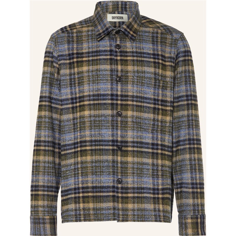 Drykorn Flanellhemd Dieggo Comfort Fit gruen
