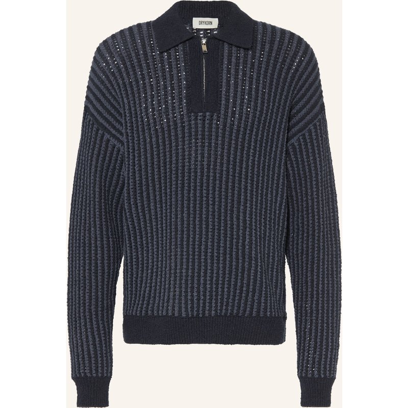 Drykorn Strick-Poloshirt Fiedus blau