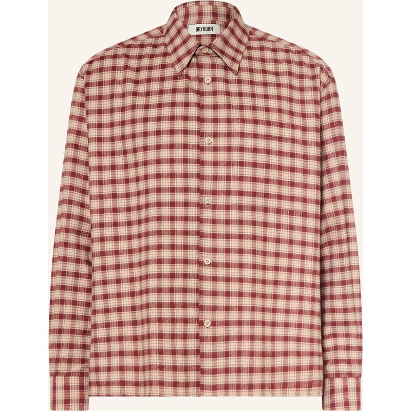 Drykorn Flanellhemd Baunt Comfort Fit rot