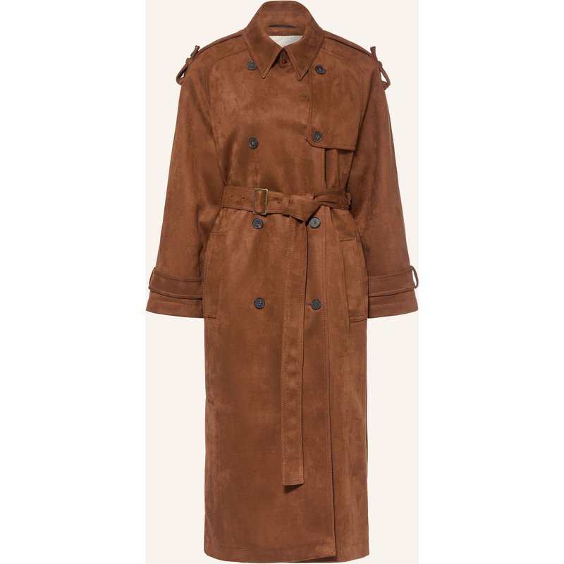 Drykorn Trenchcoat Peplow In Lederoptik braun