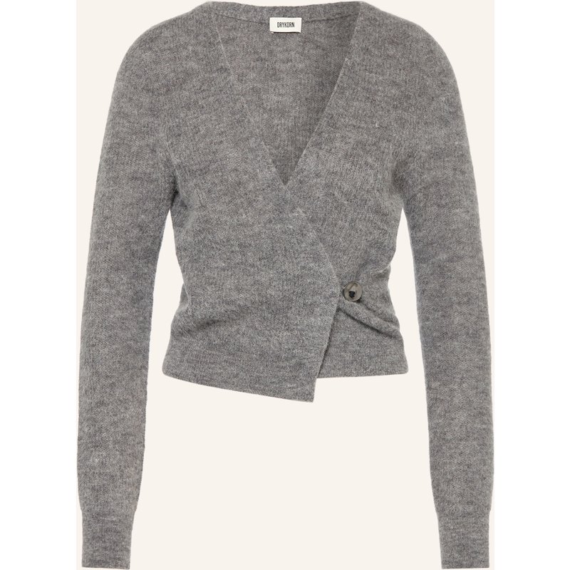 Drykorn Strickjacke Lobaia In Wickeloptik grau