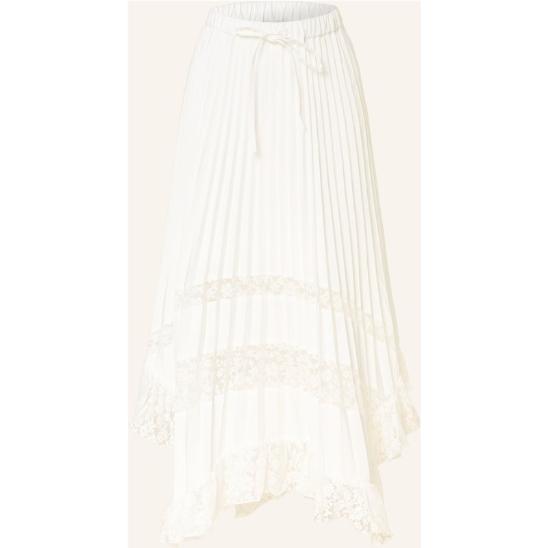 Claudie Pierlot Plisseerock Mit Spitze Und Rüschen weiss