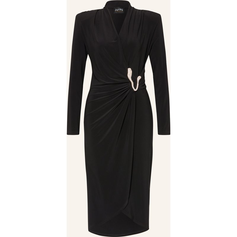 Joseph Ribkoff Signature Cocktailkleid In Wickeloptik Mit Schmucksteinen schwarz