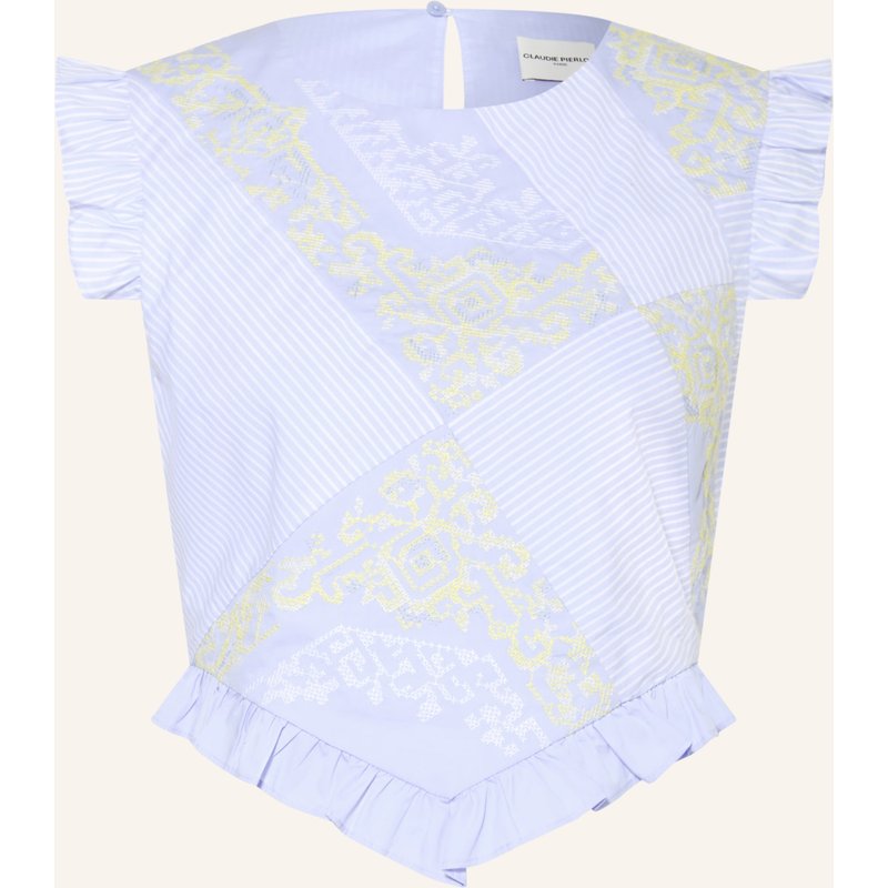 Claudie Pierlot Blusentop Mit Rüschen blau