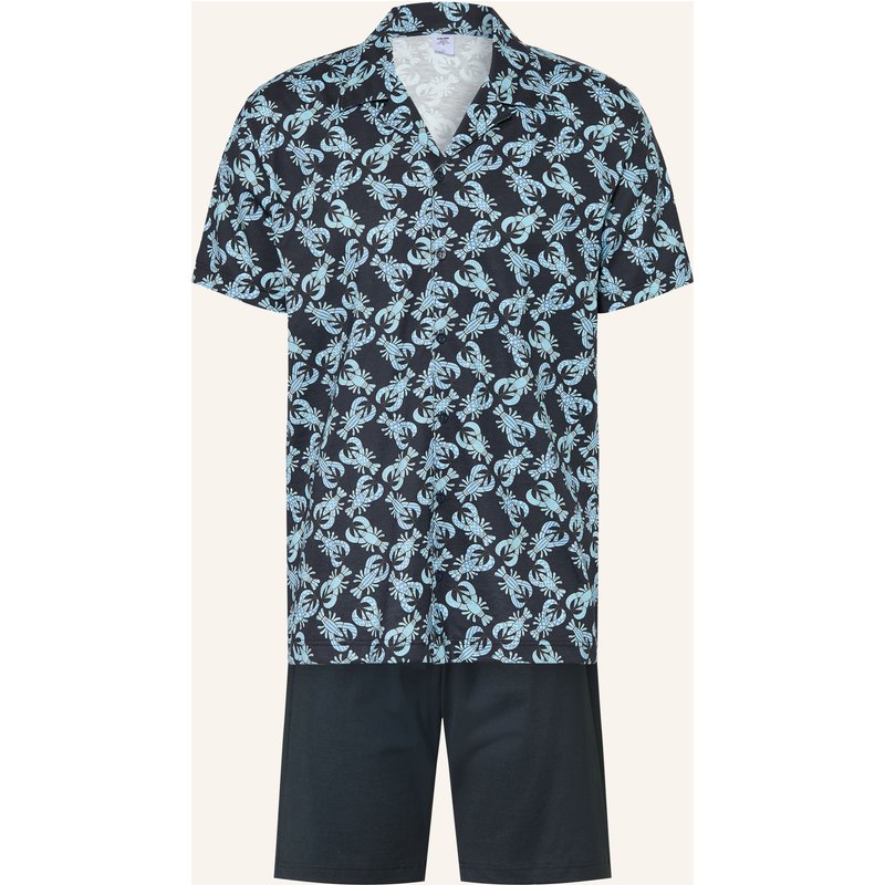 Calida Shorty-Schlafanzug Relax Imprint 2 blau