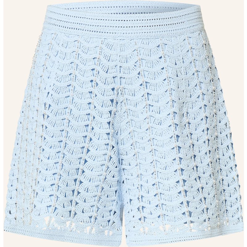 Sandro Strickshorts Mit Schmuckperlen blau