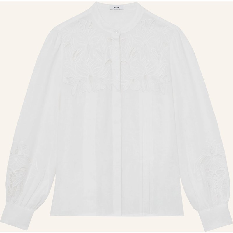 Reiss Leinenbluse Ida Mit Lochspitze weiss