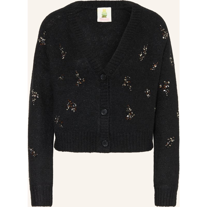 Princess Goes Hollywood Strickjacke Mit Schmucksteinen Und Glitzergarn schwarz