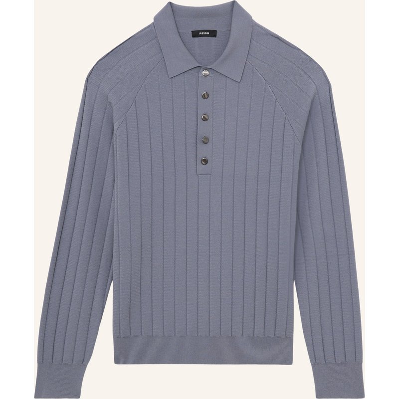 Reiss Strick-Poloshirt Dillingham blau