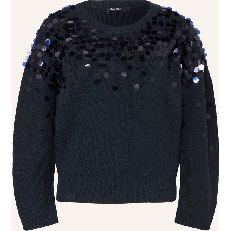 Marc Aurel Pullover Mit Pailletten blau