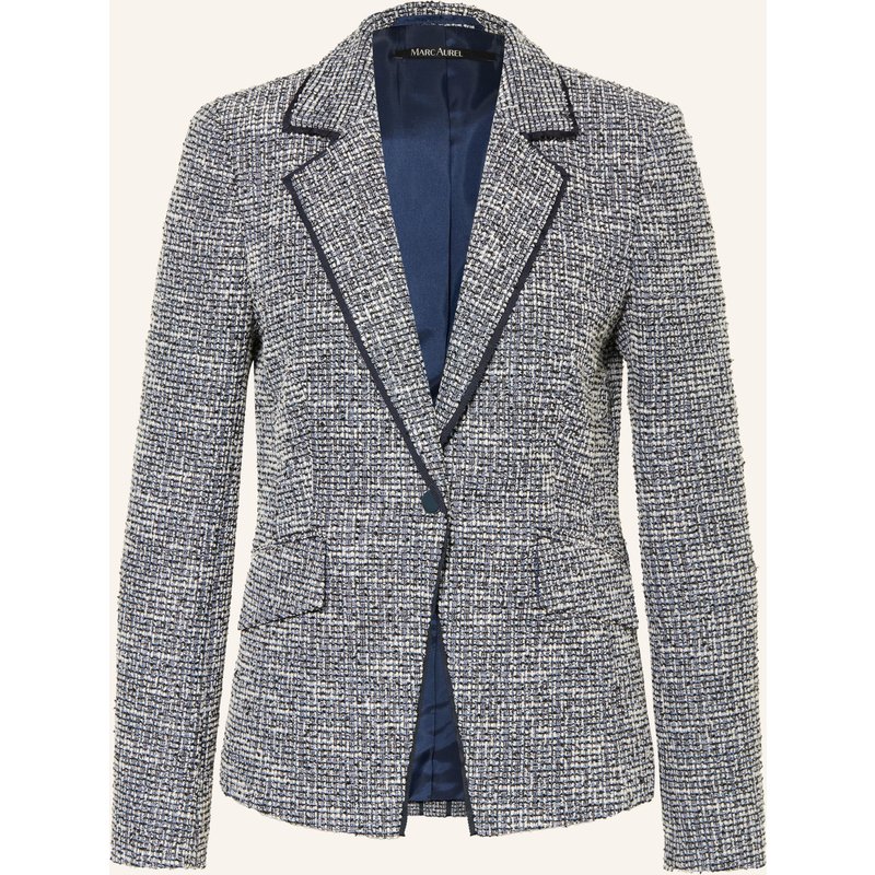 Marc Aurel Bouclé-Blazer Mit Glitzergarn blau