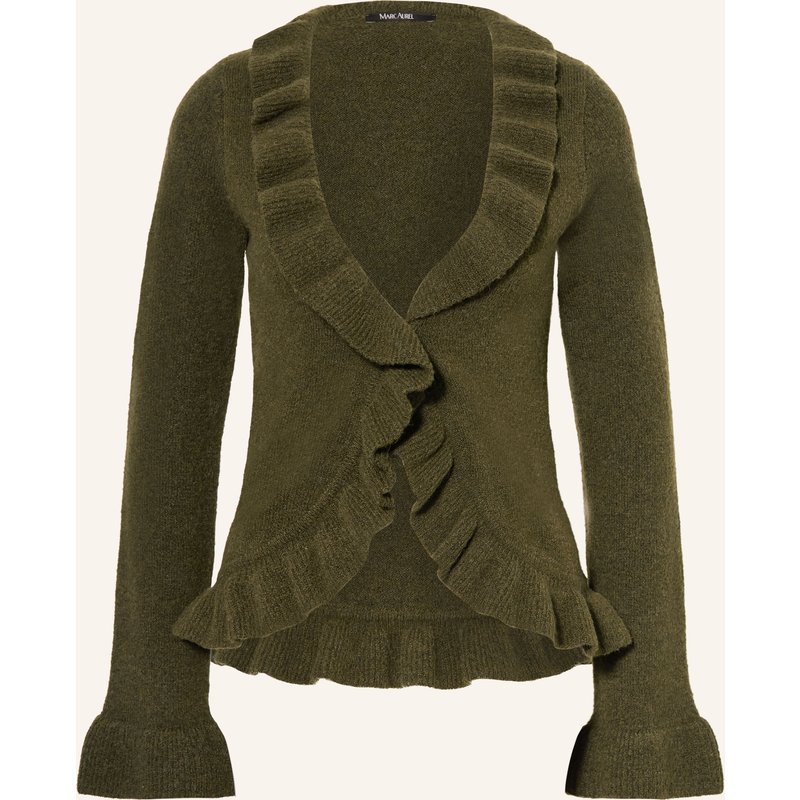 Marc Aurel Strickjacke Mit Volants gruen