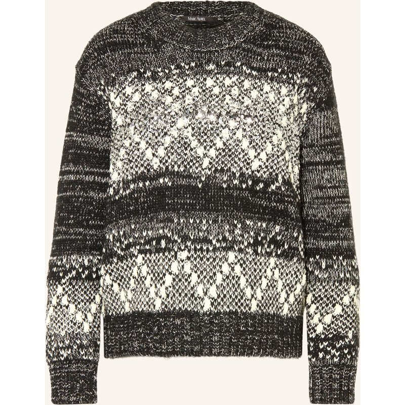 Marc Aurel Pullover Mit Pailletten schwarz