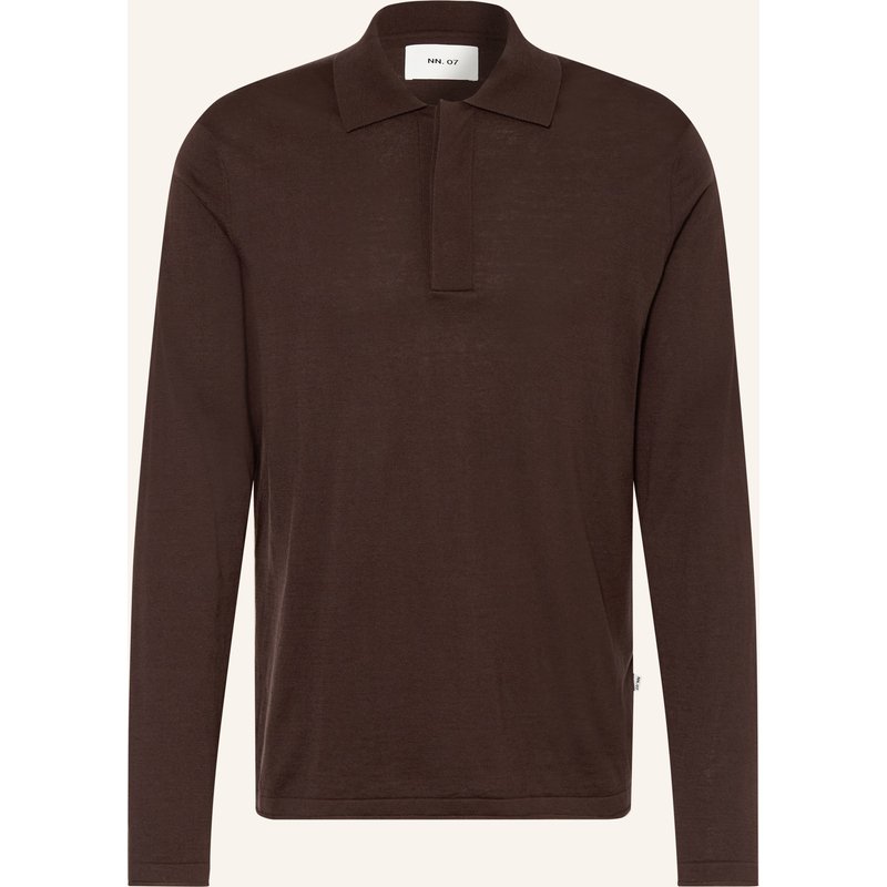 Nn.07 Strick-Poloshirt Sammy Mit Seide braun