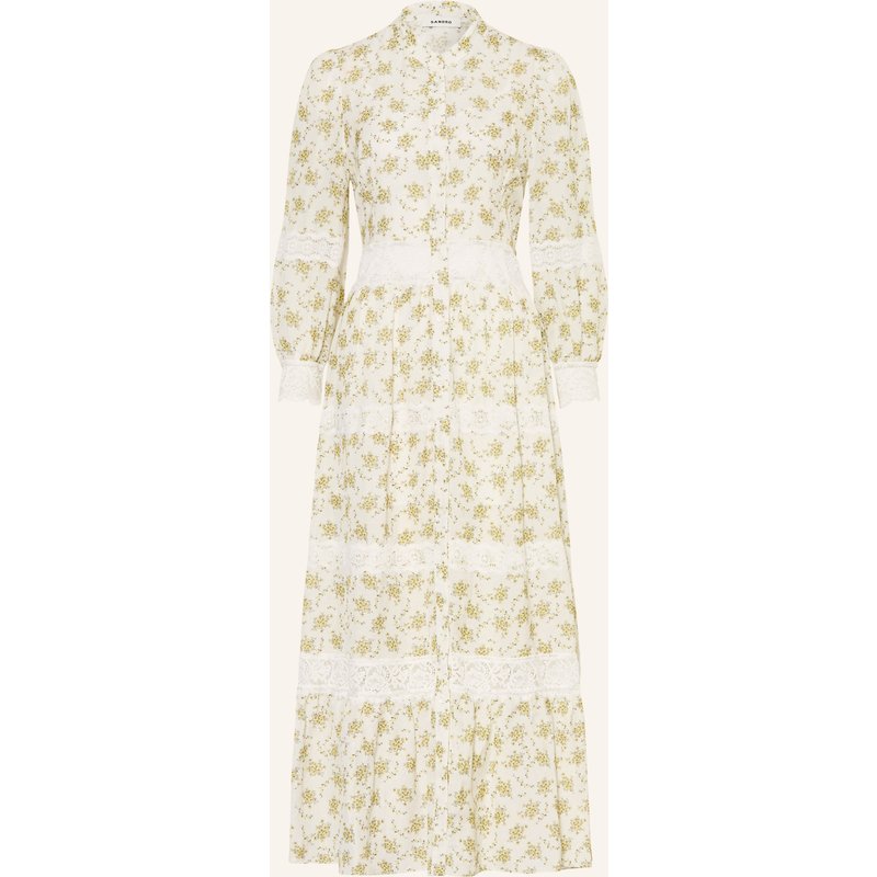 Sandro Kleid Mit Leinen Und 3/4-Arm weiss