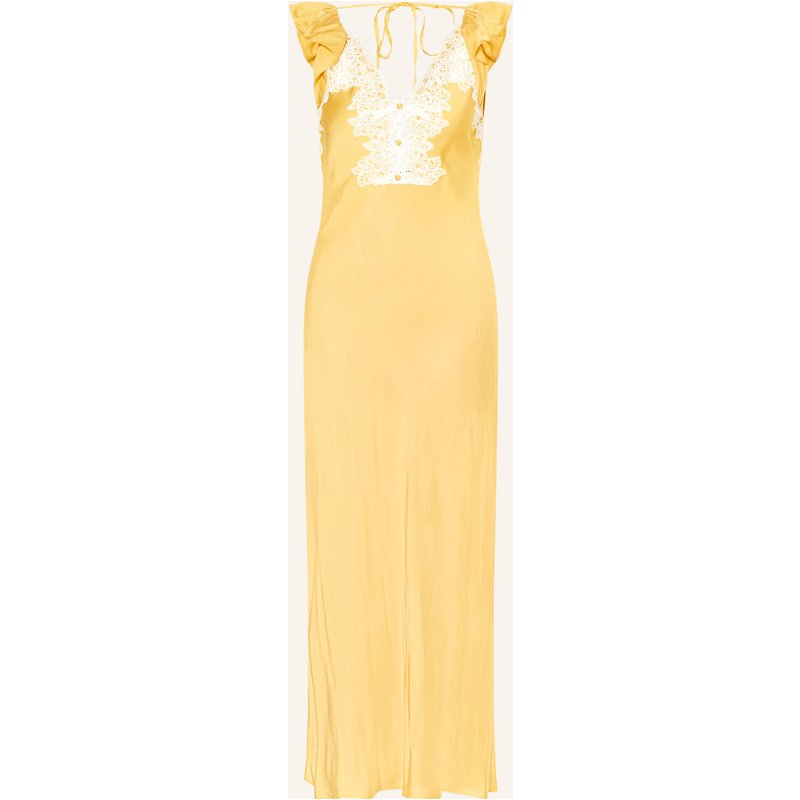 Claudie Pierlot Satinkleid Mit Spitze gelb