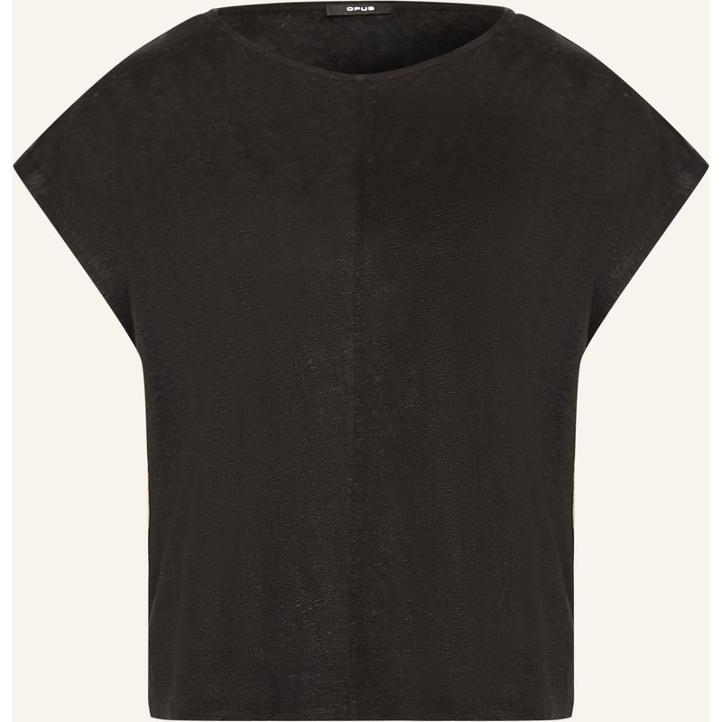 Opus T-Shirt Sutol Aus Leinen schwarz