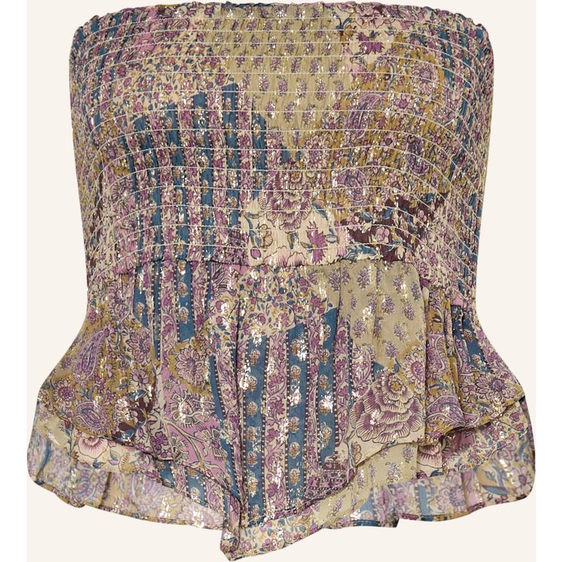 Ba&Sh Off-Shoulder-Top Pretty Mit Glitzergarn pink