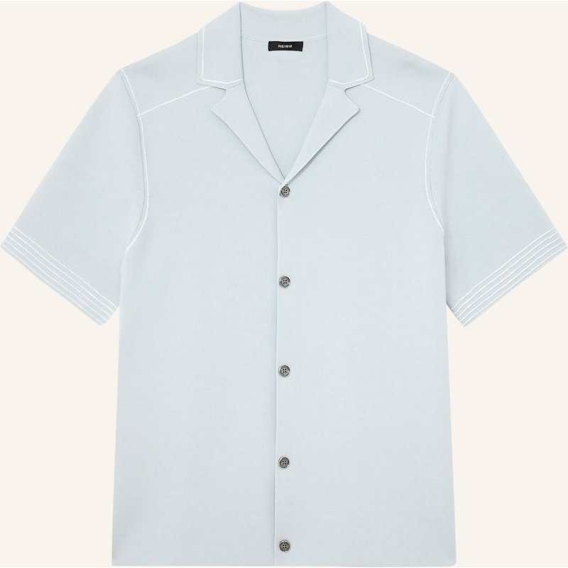 Reiss Resorthemd Wandsworth Regular Fit Aus Strick blau
