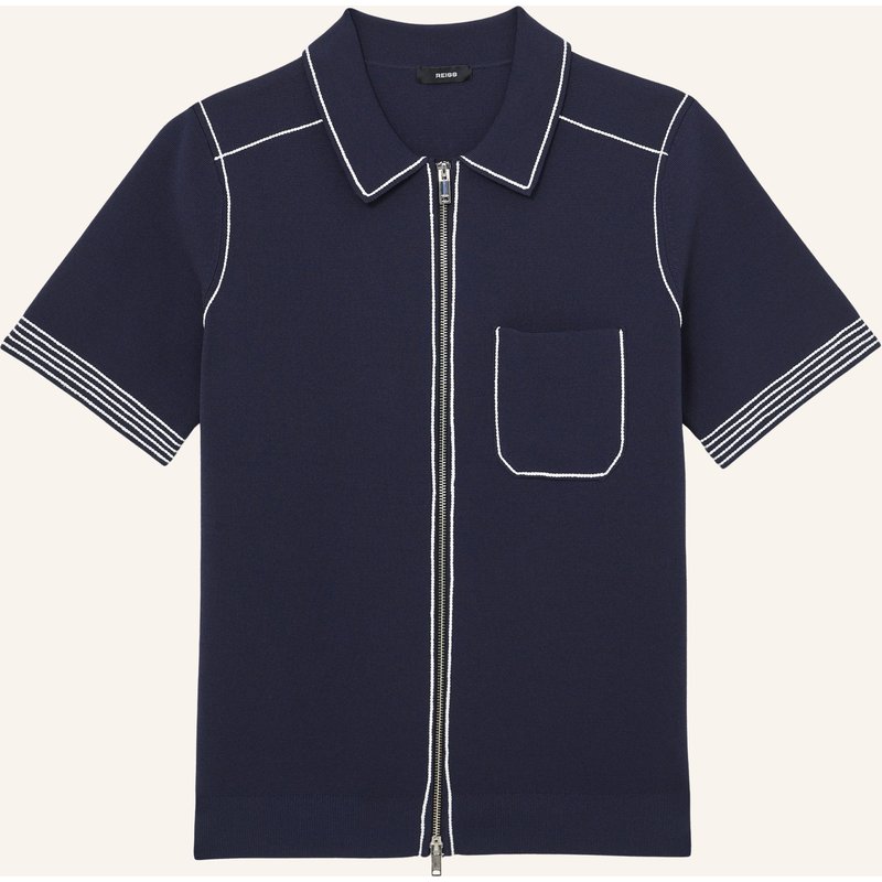 Reiss Strick-Overshirt Blake blau