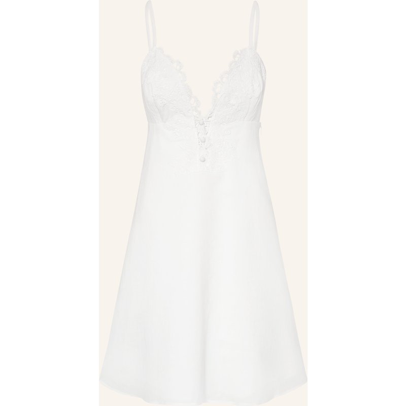 Claudie Pierlot Kleid Mit Leinen Und Spitze weiss
