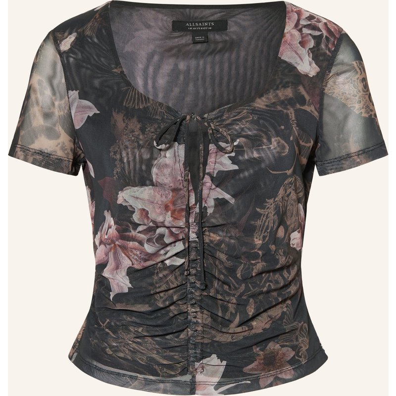Allsaints Blusenshirt Gabby Aus Mesh schwarz