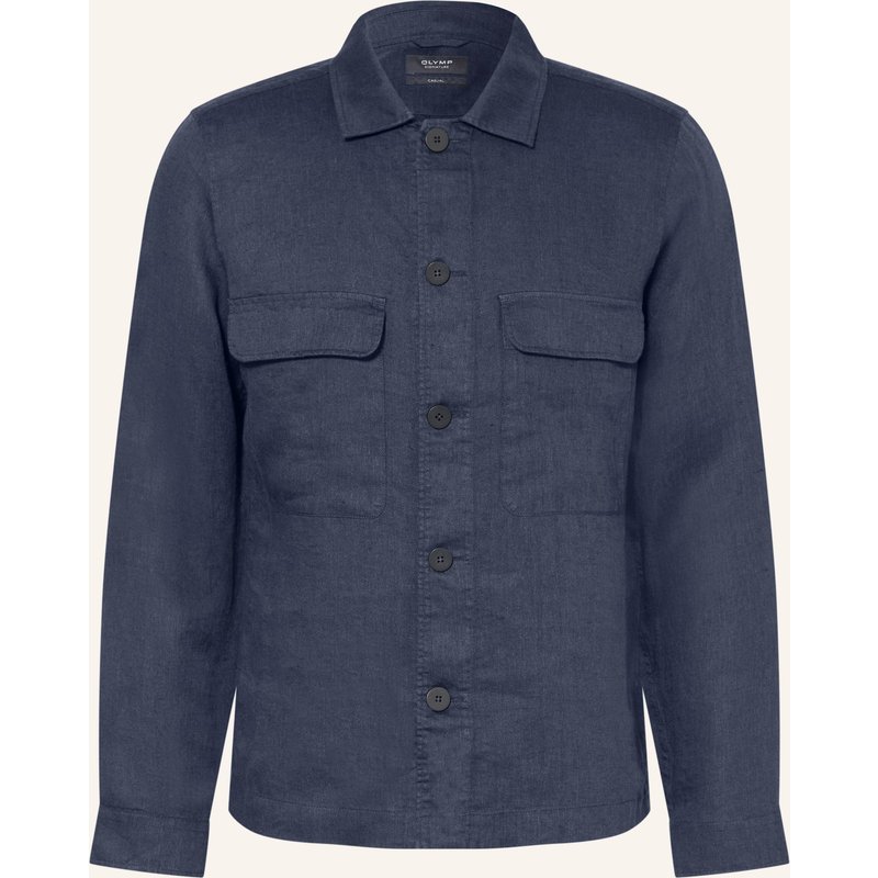 Olymp Signature Overshirt Aus Leinen blau
